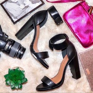 NASTY GAL Shoe Cult Black Ankle Strap Heels